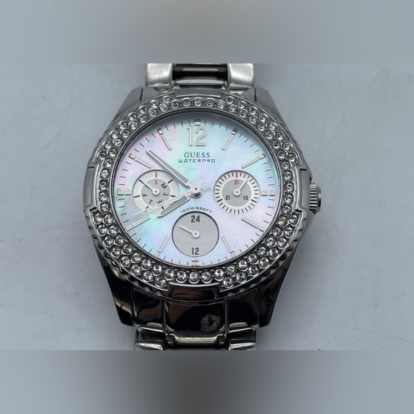 GUESS WaterPro Ladies' Watch w/MOP Dial, Day + Date Subdials, Crystals (G10561L) - Picture 1 of 5